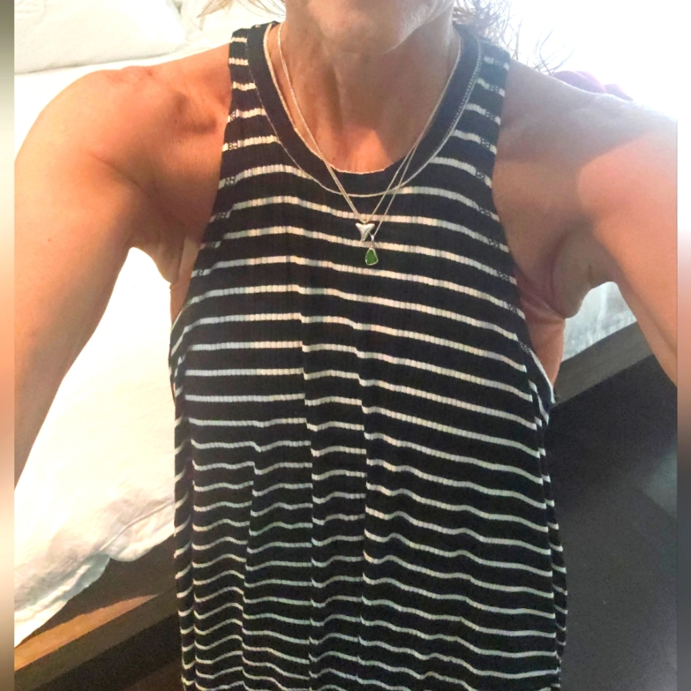 Billabong Black and White Striped Swing Dress Sz M